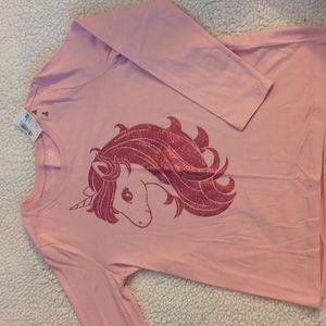 Pink unicorn long sleeve - medium